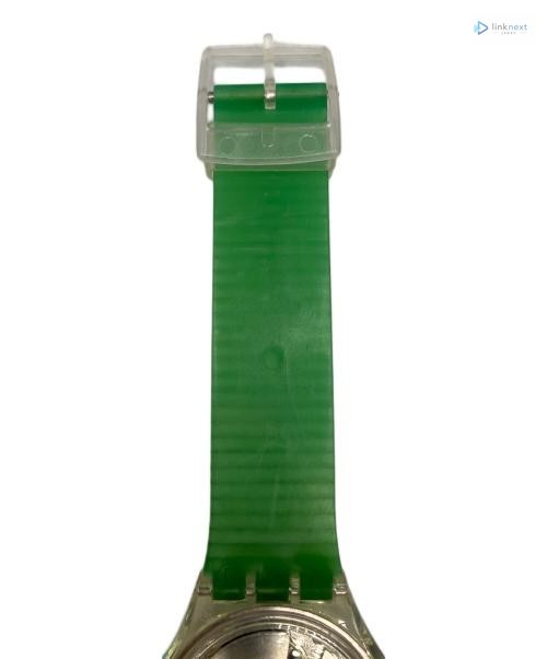 Swatch Automatic Men’s Watch Green Strap Transparent Case