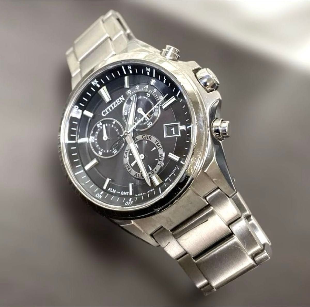 Citizen Attesa AT3050-51E Eco-Drive Radio Chrono Black Dial Titanium Watch Japan