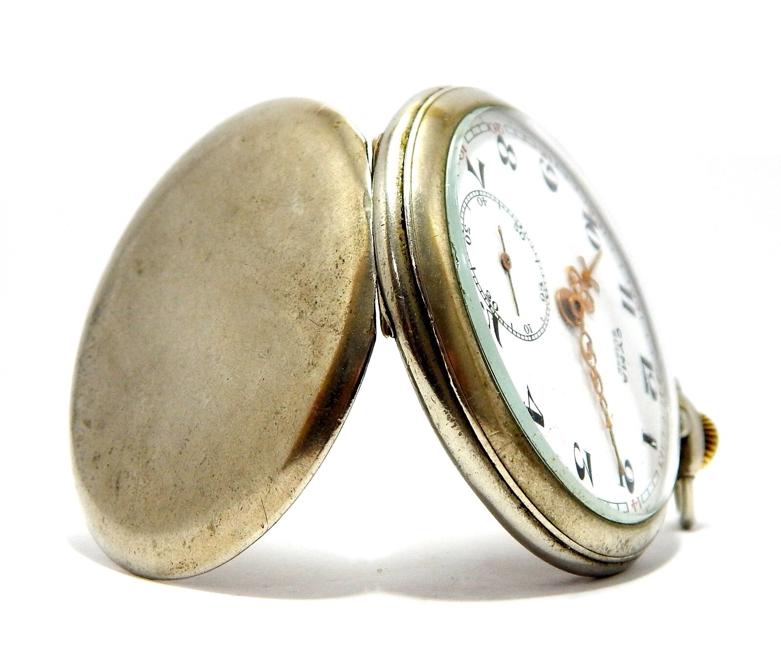 Pocket Watch CYMA Suisse Open Face Dial Porcelain 50mm 1910c To Restore Parts