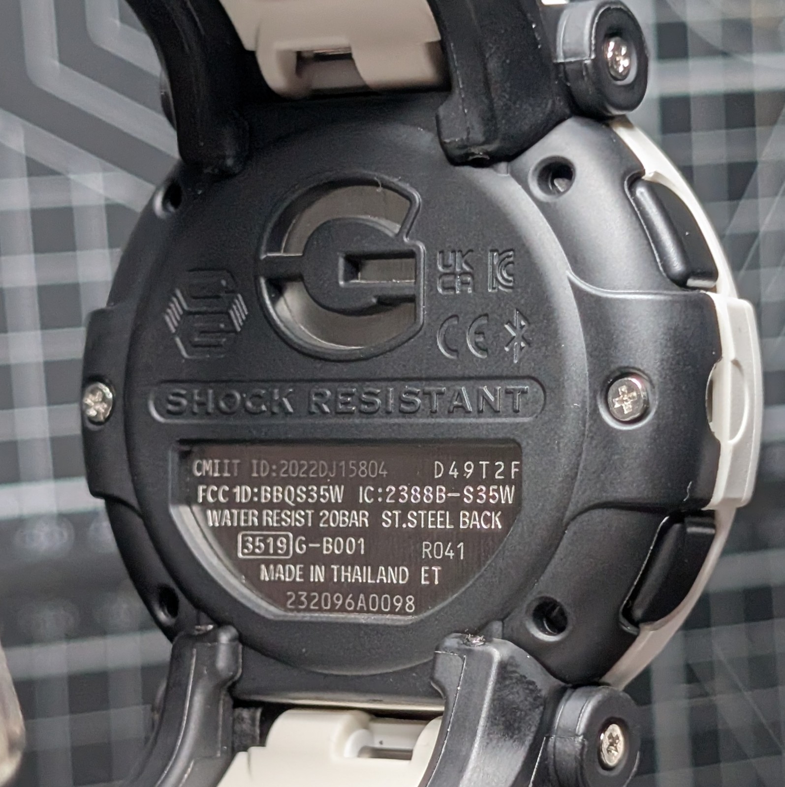 Casio G-Shock Sci-Fi World G-B001 Bluetooth Jason White w/ Glow In The Dark Text