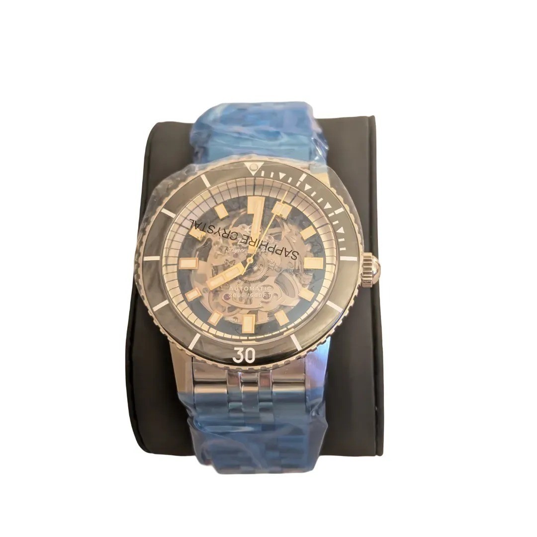 Zodiac Super Sea Wolf Automatic Watch ZO9319 Silver Black 40mm NIB $2995