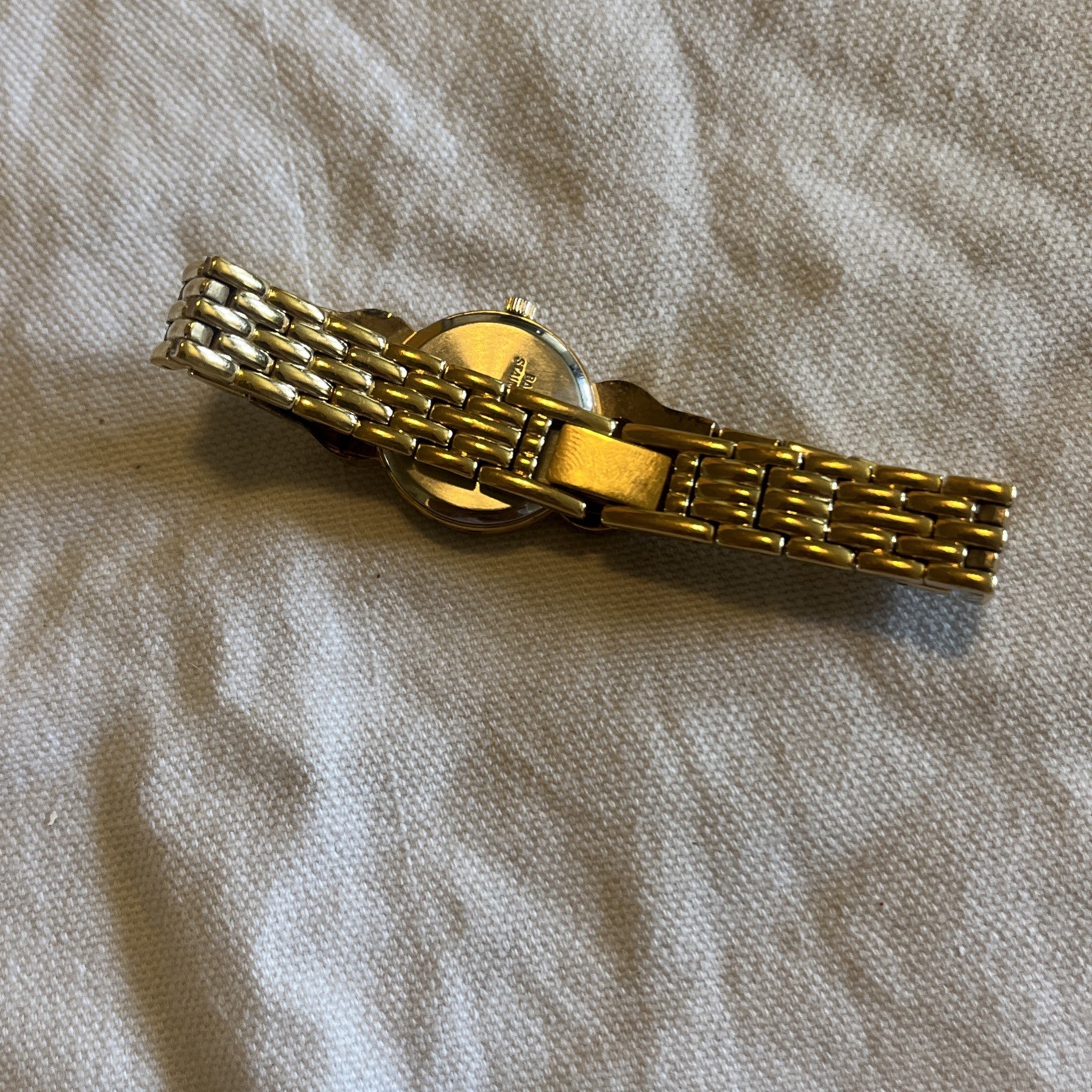 Armitron “Now” Gold-Tone Bracelet Watch – Rhinestone Hearts Accent