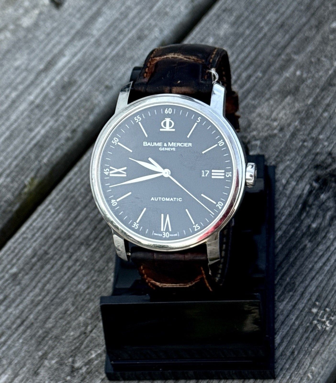 Baume & Mercier Classima 65534 Date Black Leather Men’s Automatic Watch