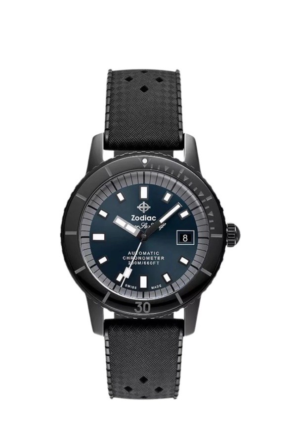 Zodiac Super Sea Wolf Ceramic Compression Diver Automatic Watch Blue ZO9595