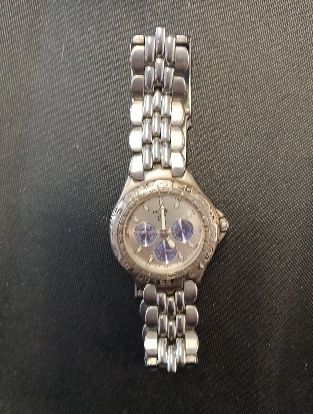 FOSSIL Blue BQ-8775 Silver Tone Quartz Analog Men’s Watch Sz. 8” Needs BaT HJ78