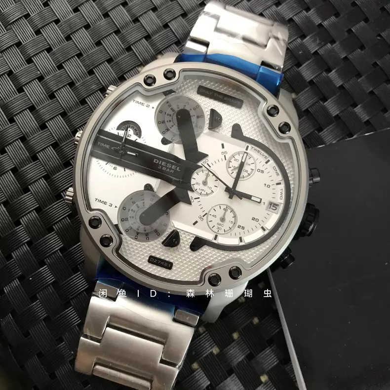 Diesel DZ7421 Mr.Daddy 2.0 Silver Stainless Steel Chronograph for Men –