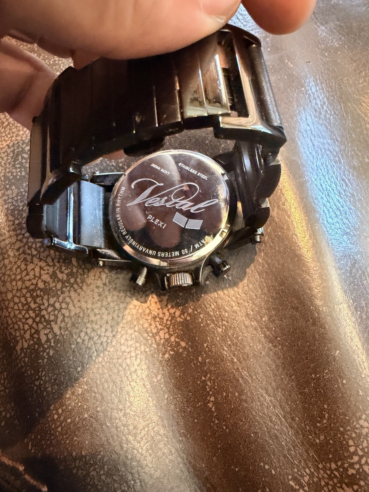 Vintage Vestal Plexi Black Designer Luxury Watch Rare! EUC 2000S
