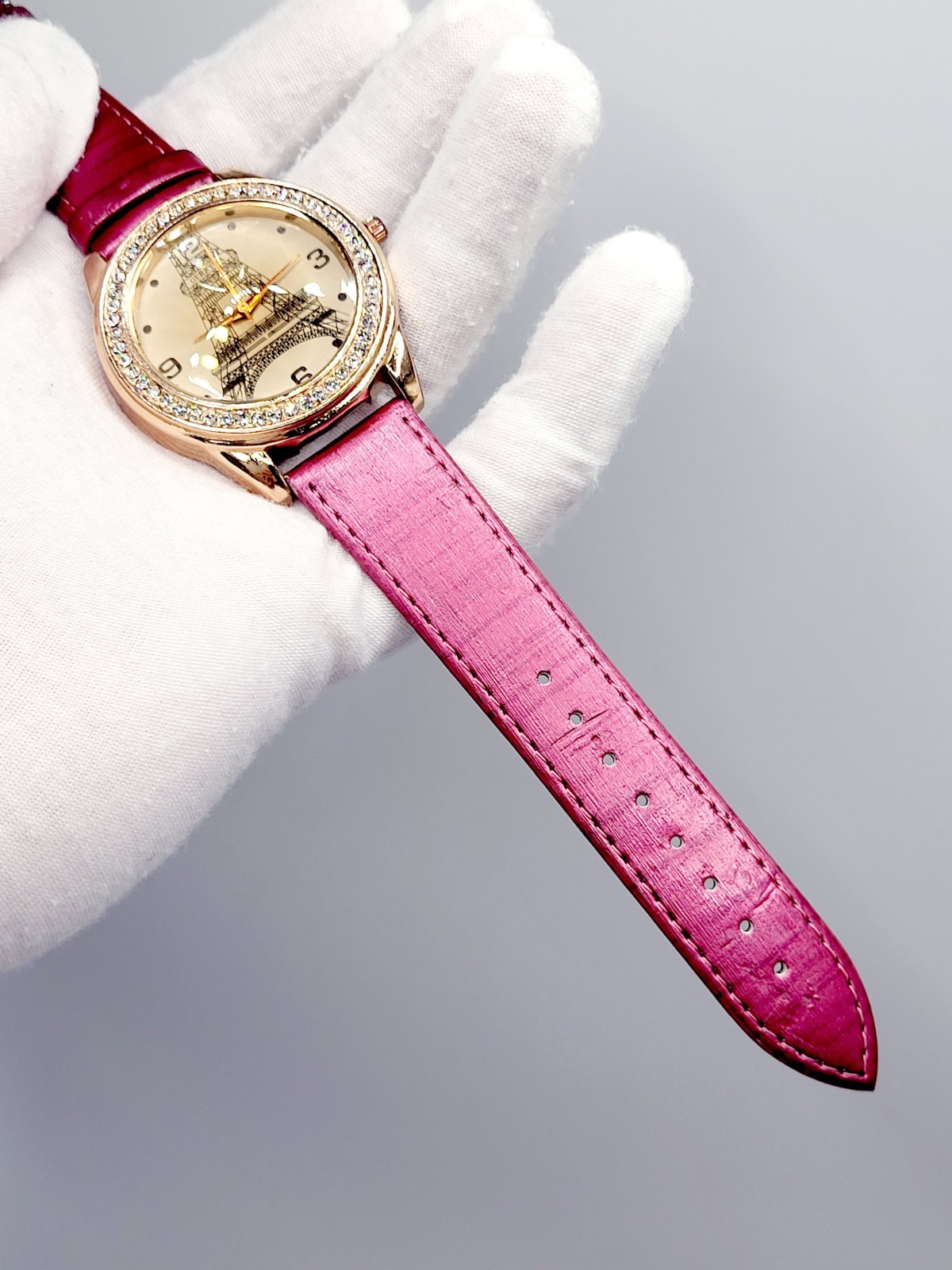 [WORKS] 42mm Eiffel Tower Diamond Bezel Women’s Watch New Battery And Band