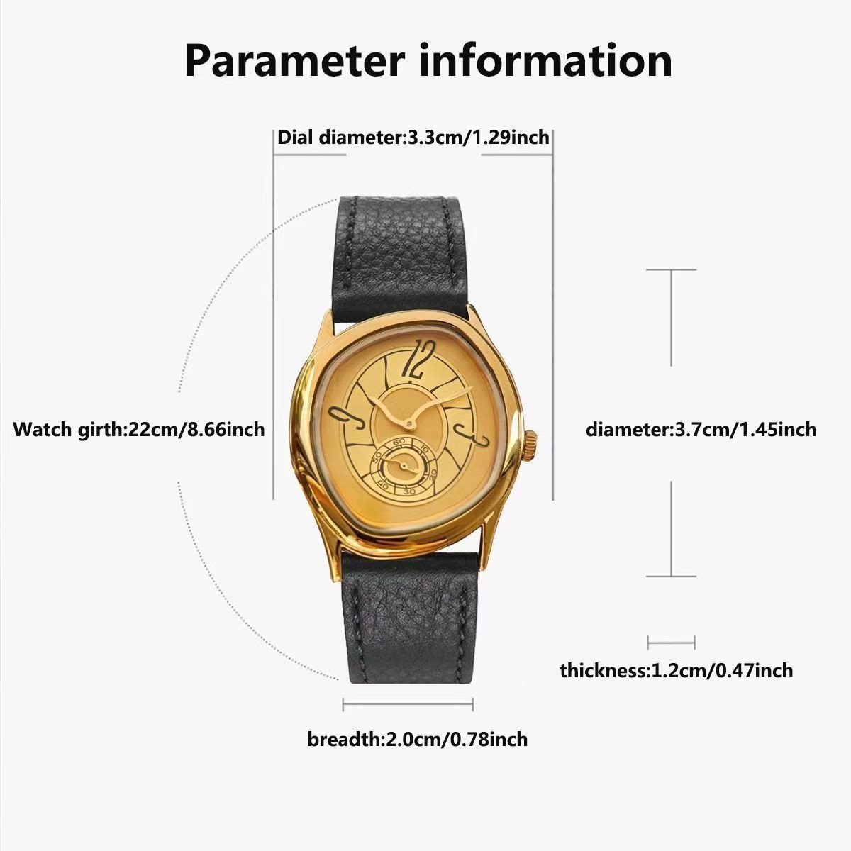 Gold Silver Rose-gold Mirage Dress Watch Melting Vintage Rare French Irregular