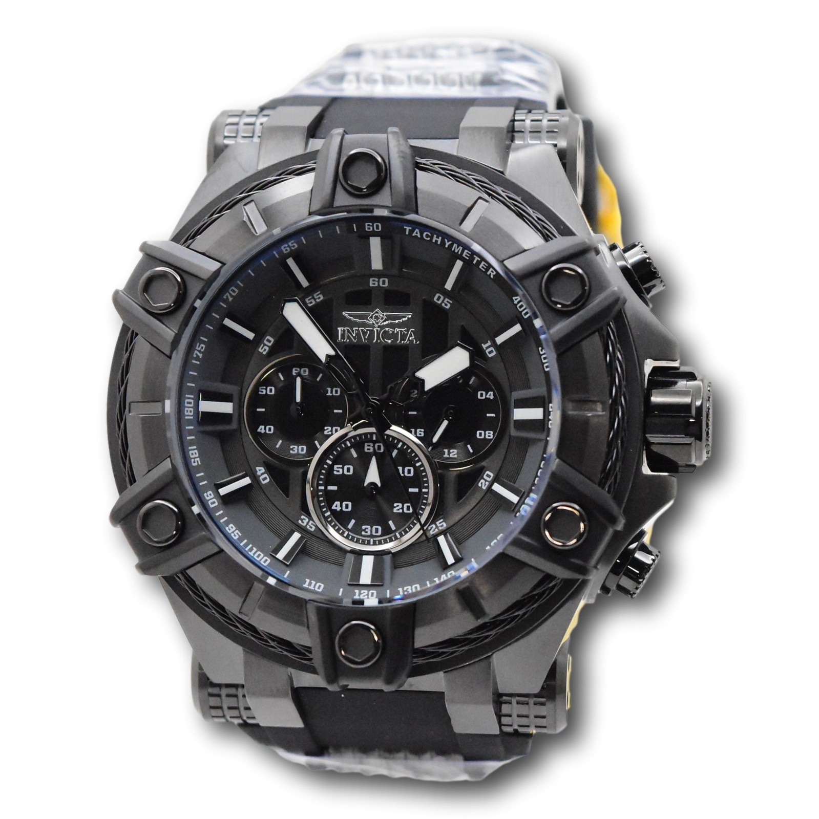 Invicta Bolt Cable Surge Men’s 52mm Triple Black Stealth Chronograph Watch 35550