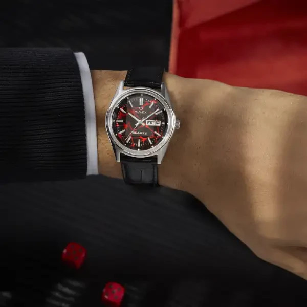 Q Timex Red Vega 1978 Reissue TW2Y55700 Leather Strap Watch 38mm NEW