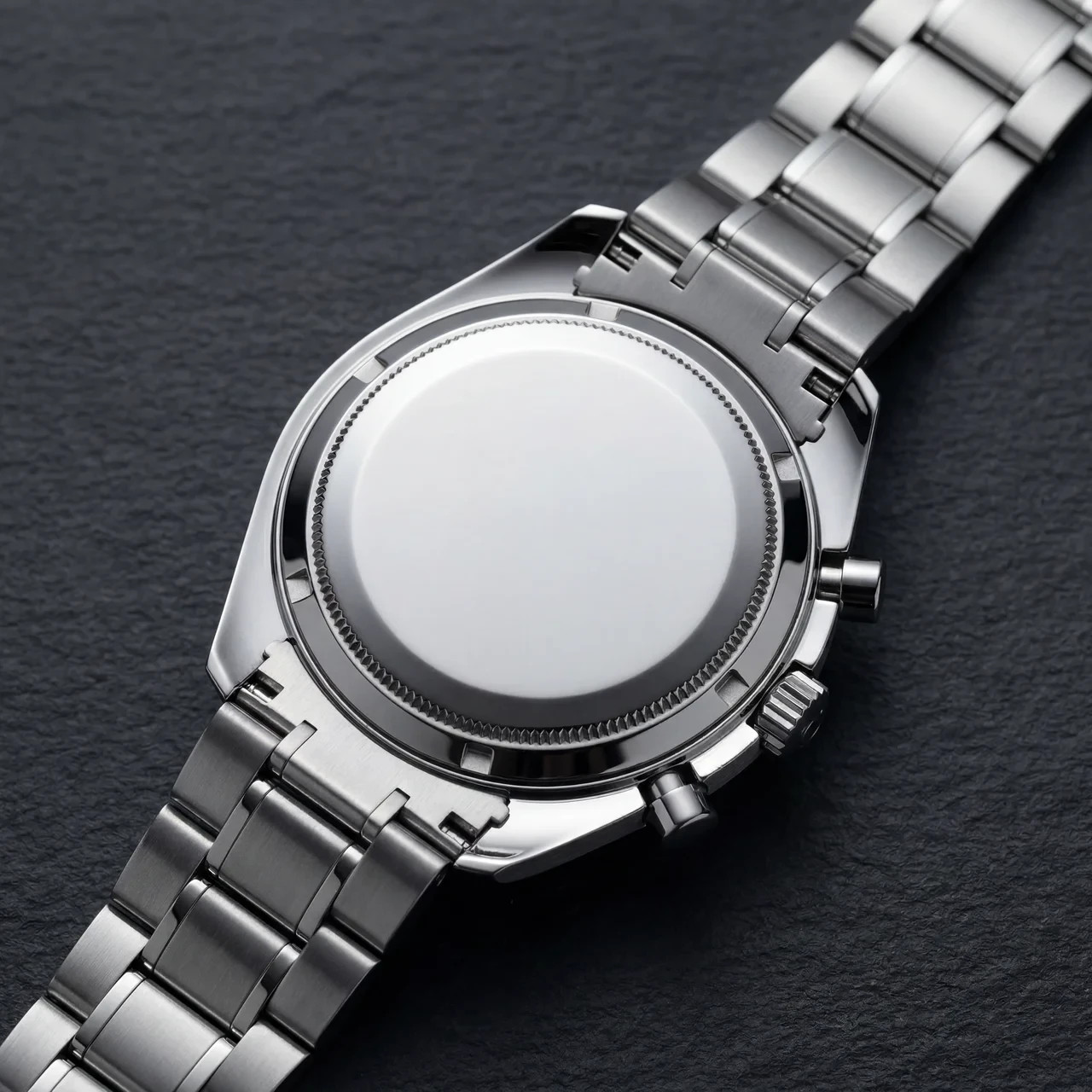 COSO Torvex Chronograph Watch Black Dial White Sub-dials Silver Steel Bracelet