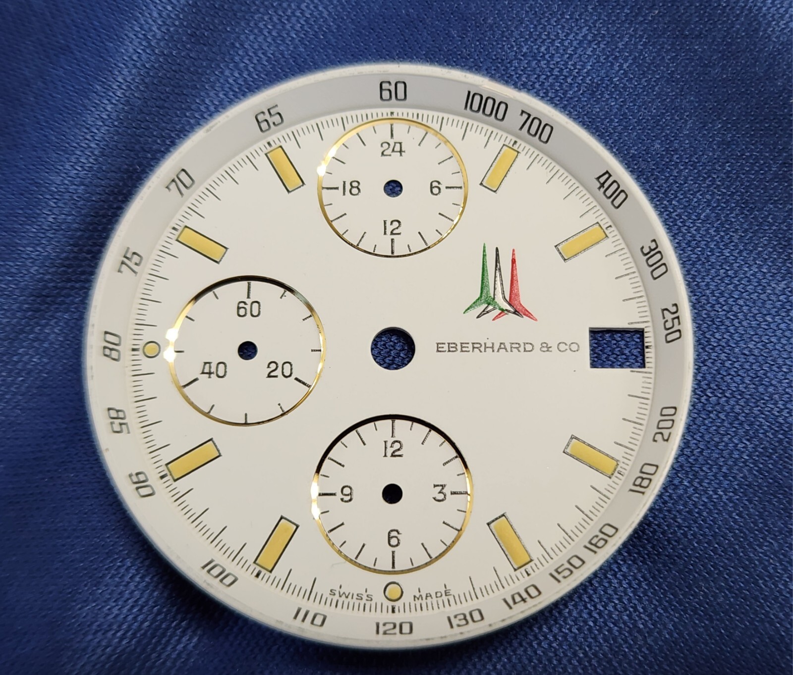EBERHARD & CO. Dial/Face for Frecce Tricolori Chrono 31.75mm White w 18k trim