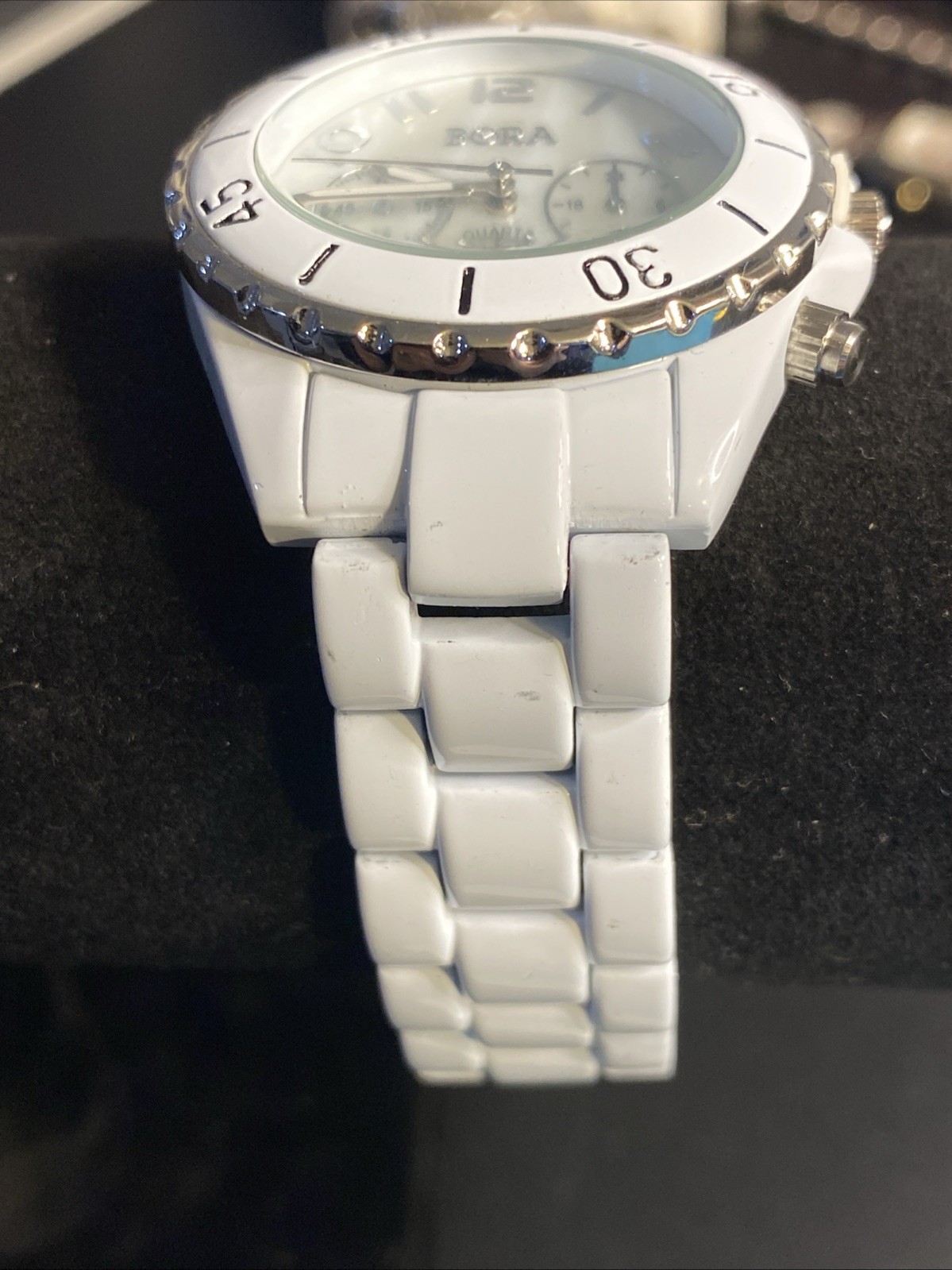 Bora Watch Women’s Quartz Watch All White New Battery Mother Of Pearl Fade