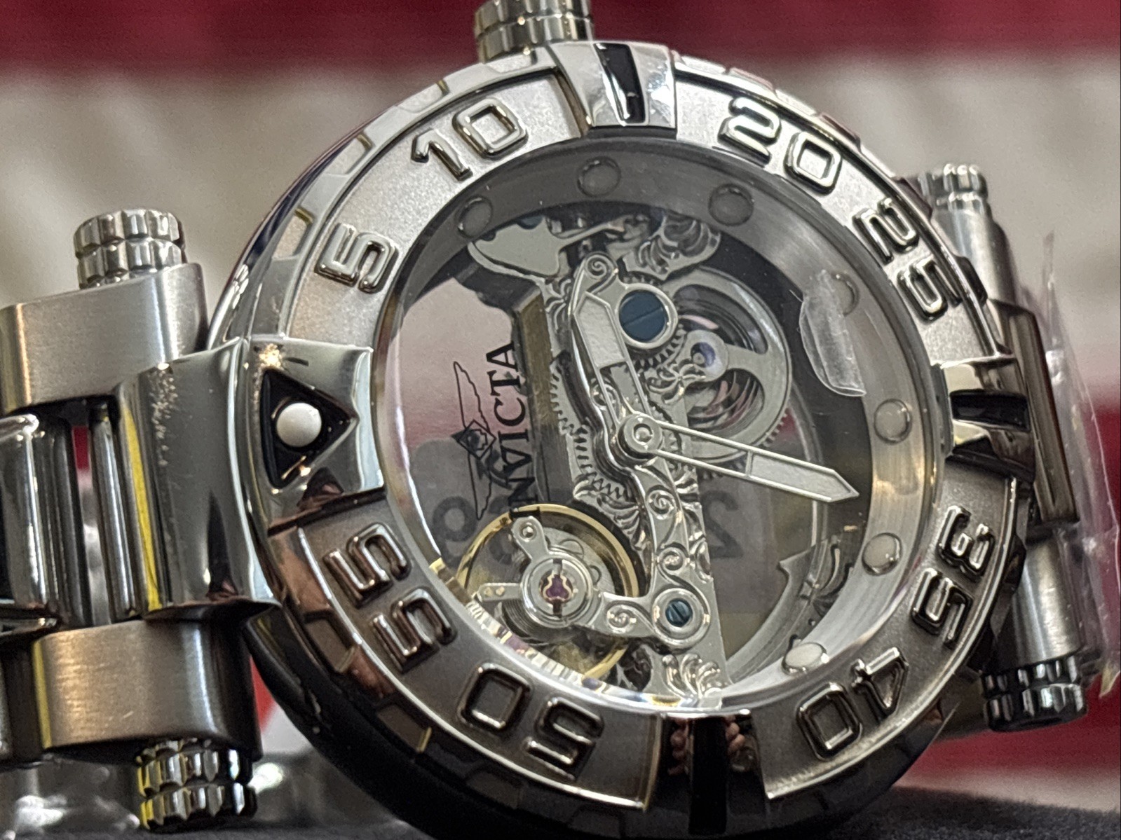 Invictas 47mm Automatic Silver “Subaqua” On SS Band Mens Big Boy Watch #49499