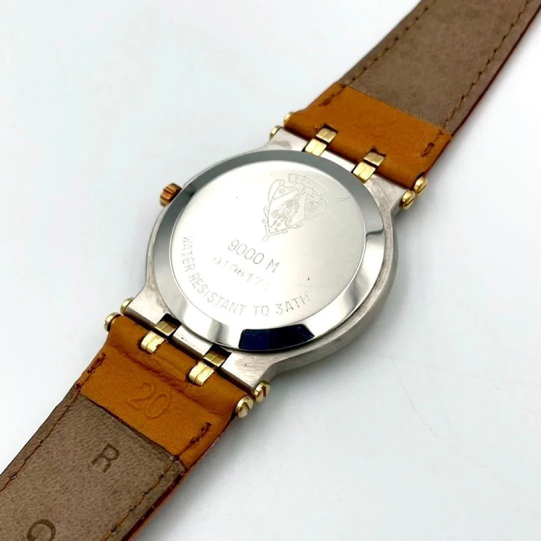 GUCCI 9000M Date Mens Quartz Gold Plated Watch
