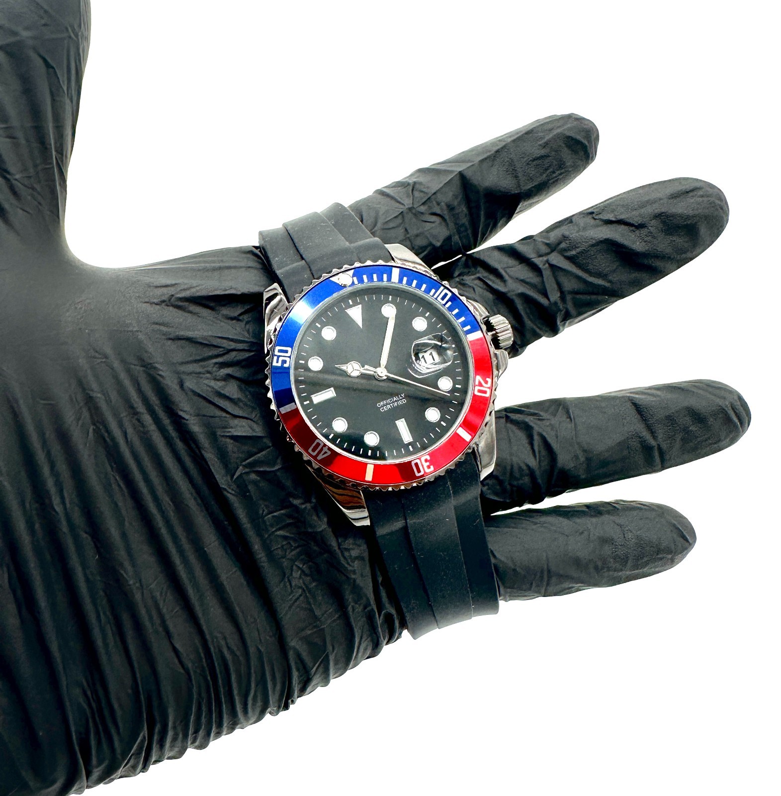 Round Multicolor Rubber Silicone Strap Luxury Custom Date Watch