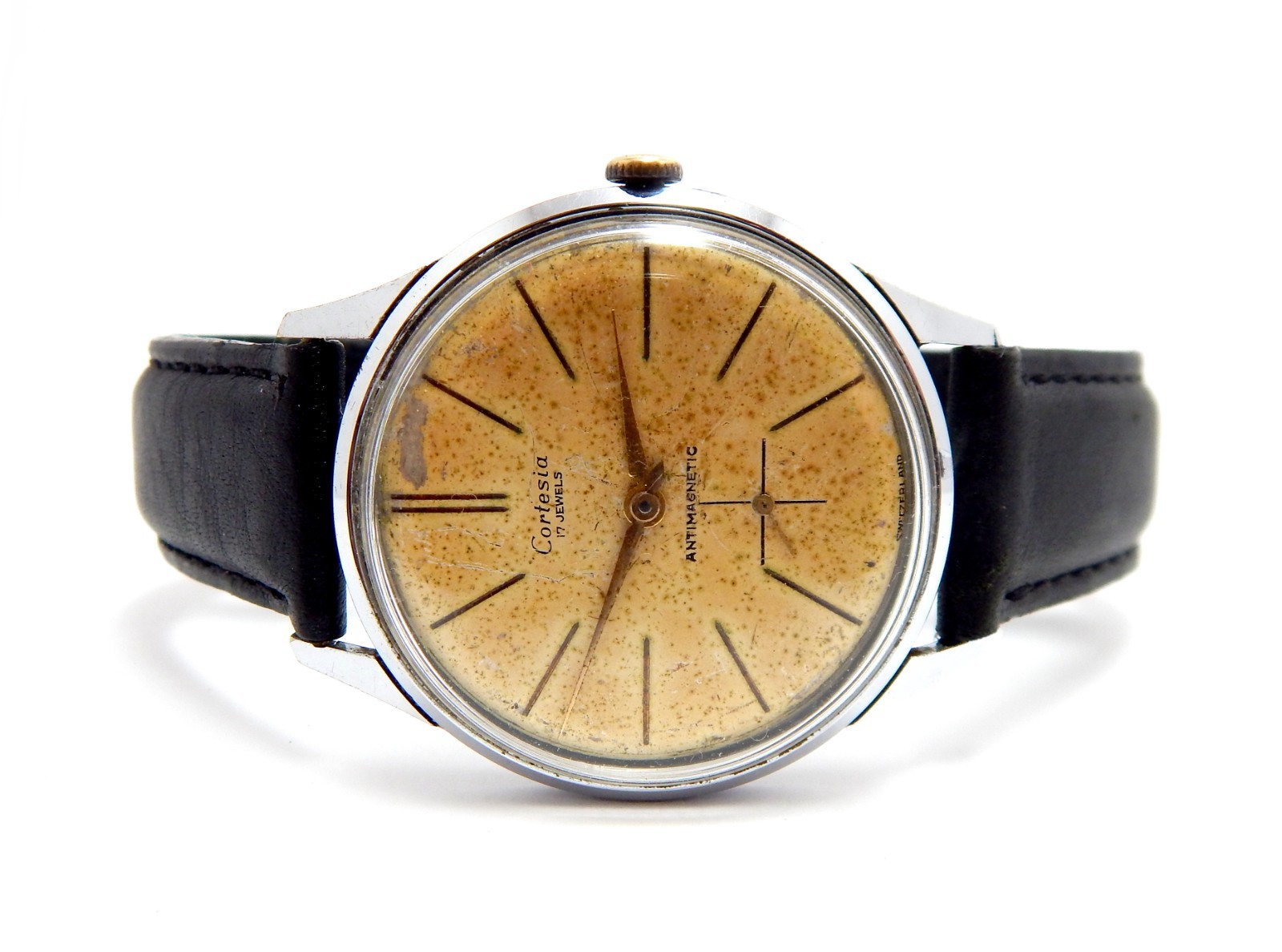Watch CORTESIA Hand Winding 17 Jewels Case Steel 37mm Circa 1950 Men Working