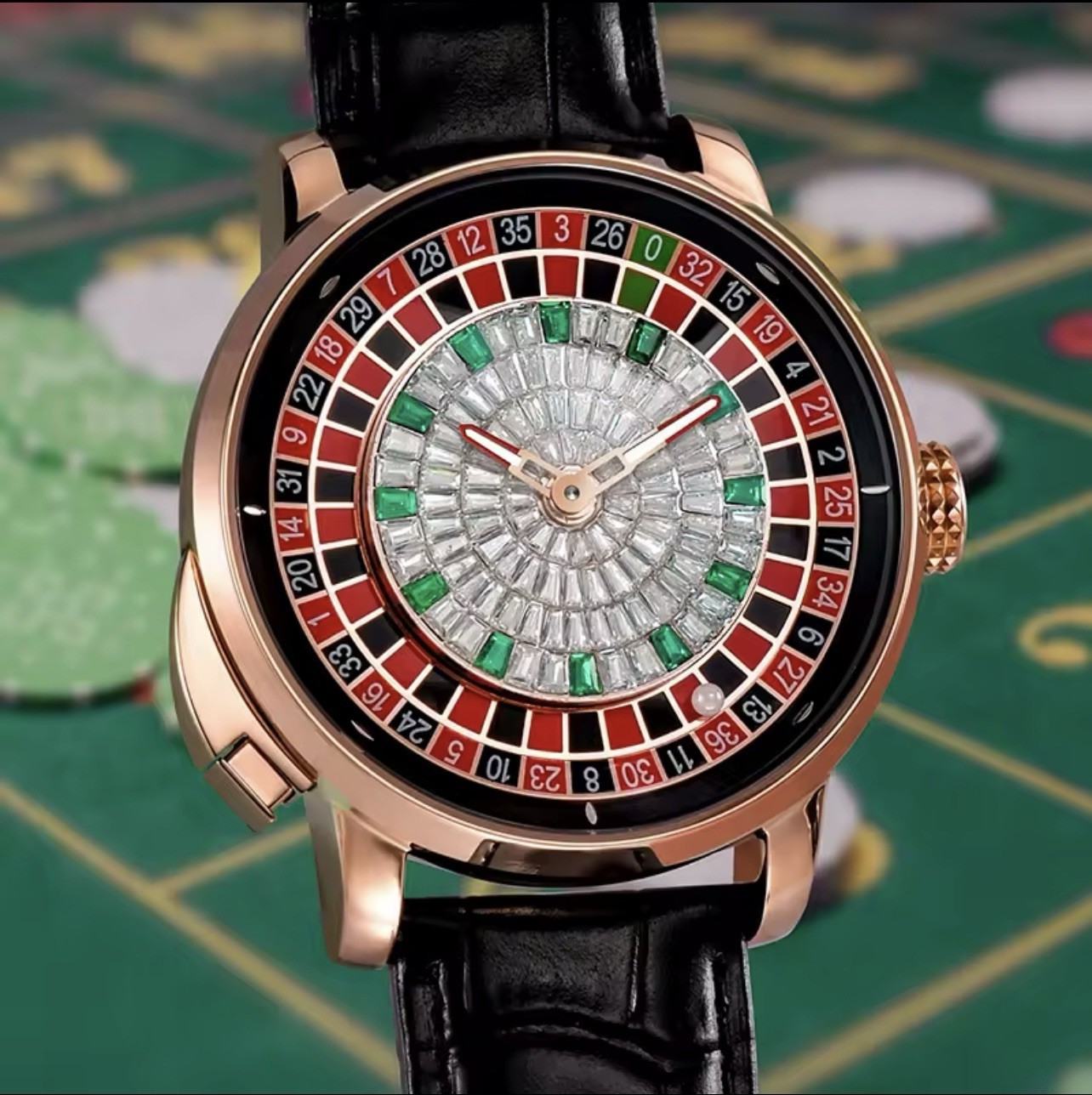 PINDU Luxury Men’s Automatic Watch 5ATM Casino Tourbillon Rotating Roulette