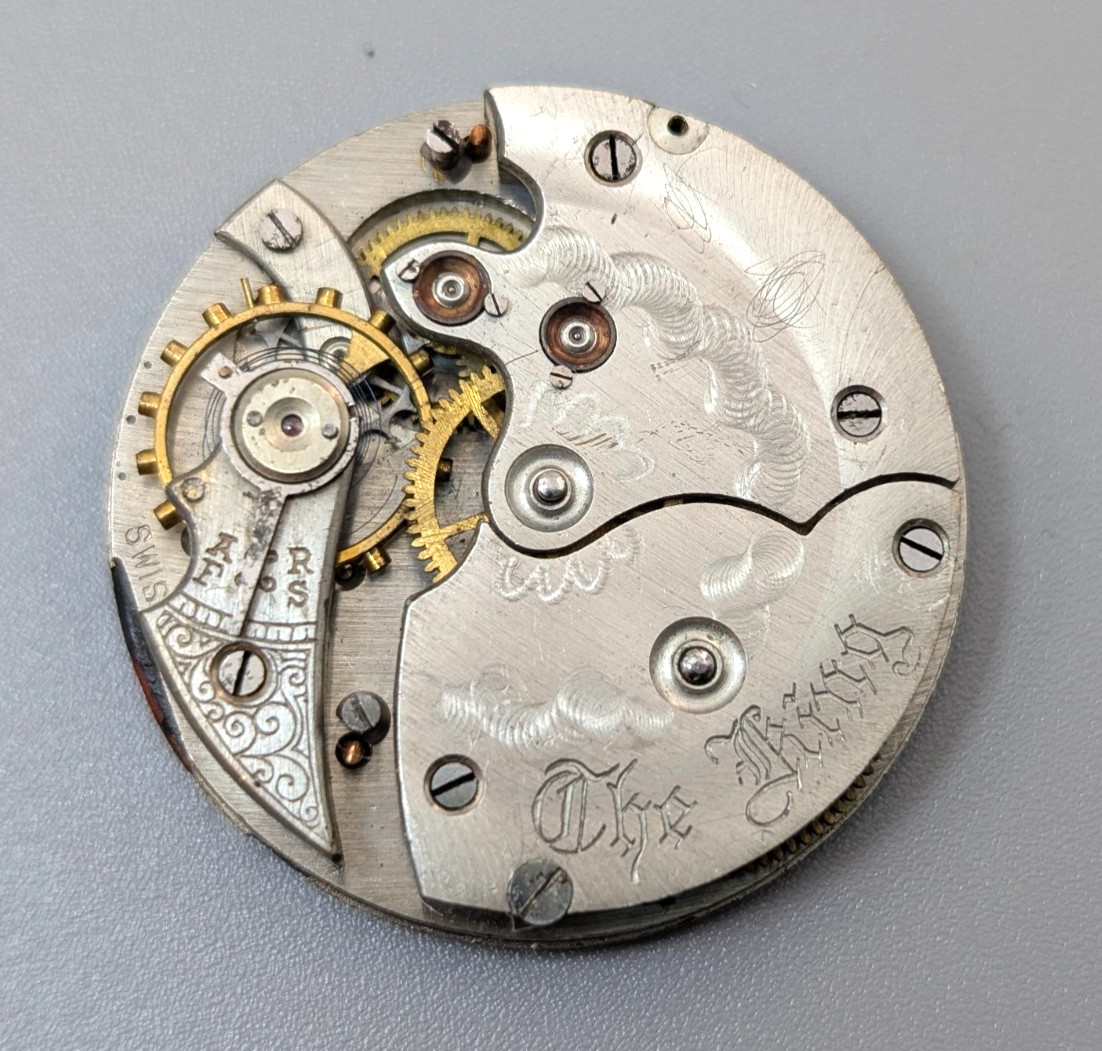 Vintage THE KING 35mm Swiss Made Formal Dress Pocket Watch Movement PARTS REPAIR
