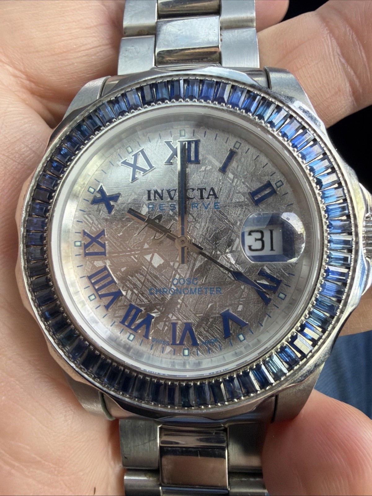 SUPER RARE Invicta COSC Meteorite Dial Sapphire Bezel 5ctw Swiss Made Auto #5172
