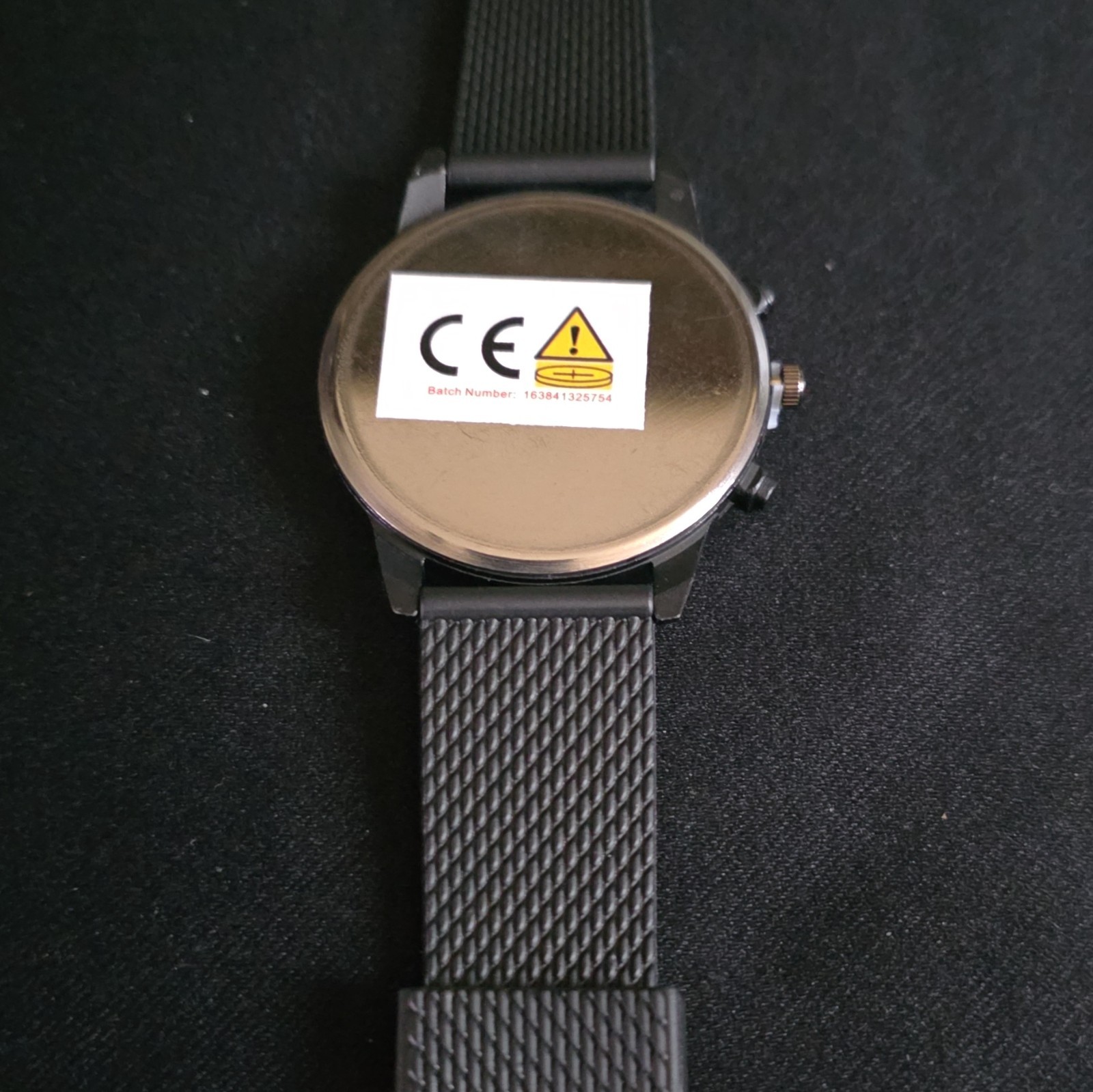 Inschic Mens Watch Black Mesh Band Quartz Gold Face Business Casual NEW