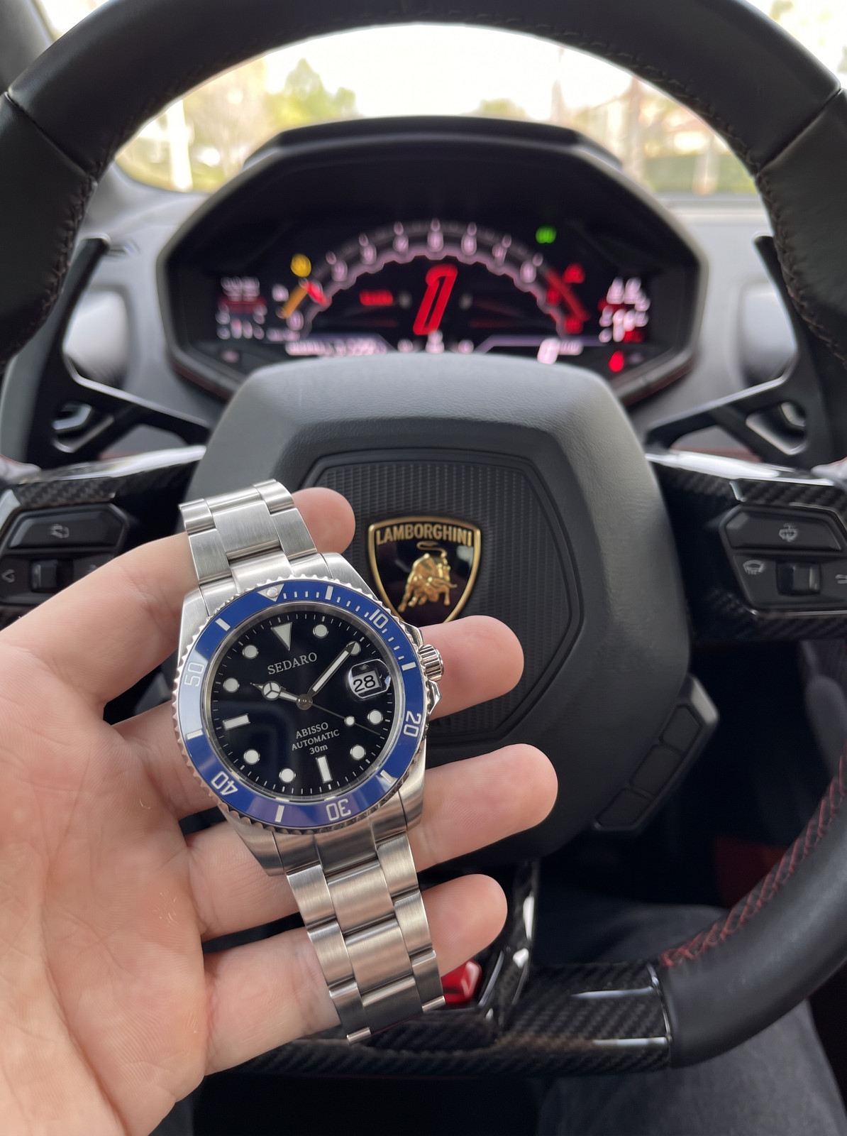 SEDARO Diver Watch NH35 Automatic Black Dial Sapphire Crystal Steel 41mm