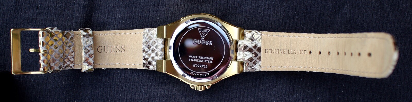 GUESS UNTAMED Women’s Watch – Multicolour Faux Snake skin Leather Band w/Box
