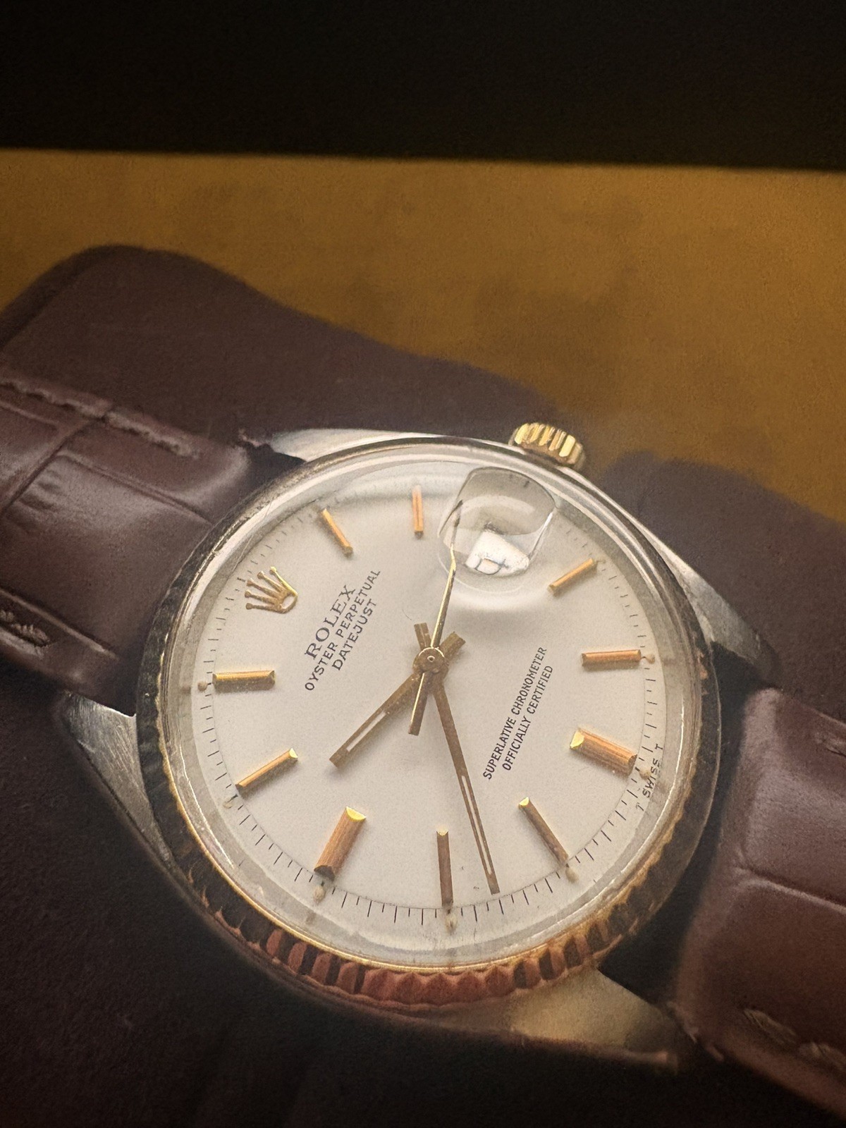 Rolex Datejust 1601 – Two Tone – White Pie Pan Dial – With Rolex Service Papers