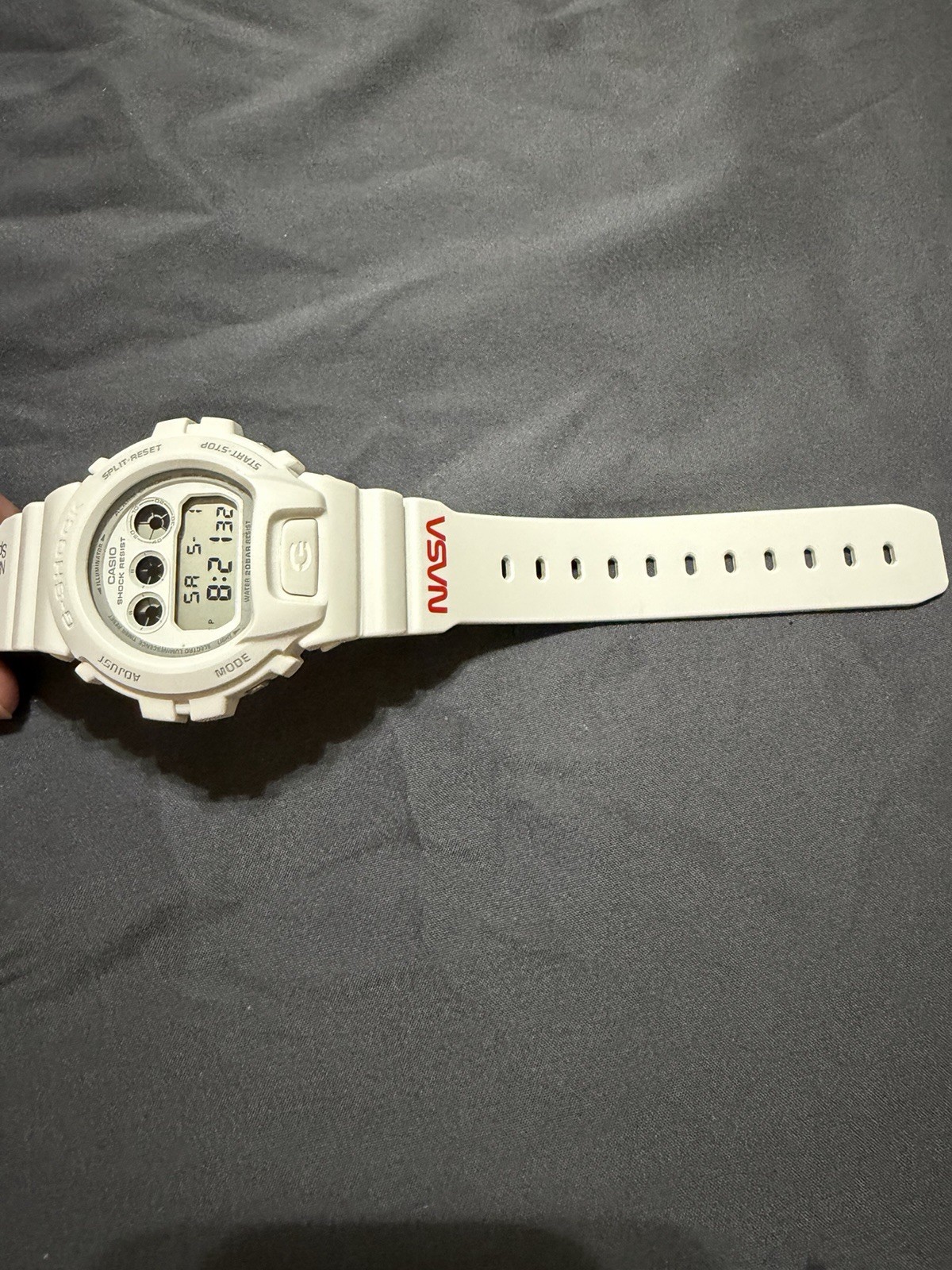 Casio Men’s G-Shock DW6900NASA237 Watch White Resin Case and Strap