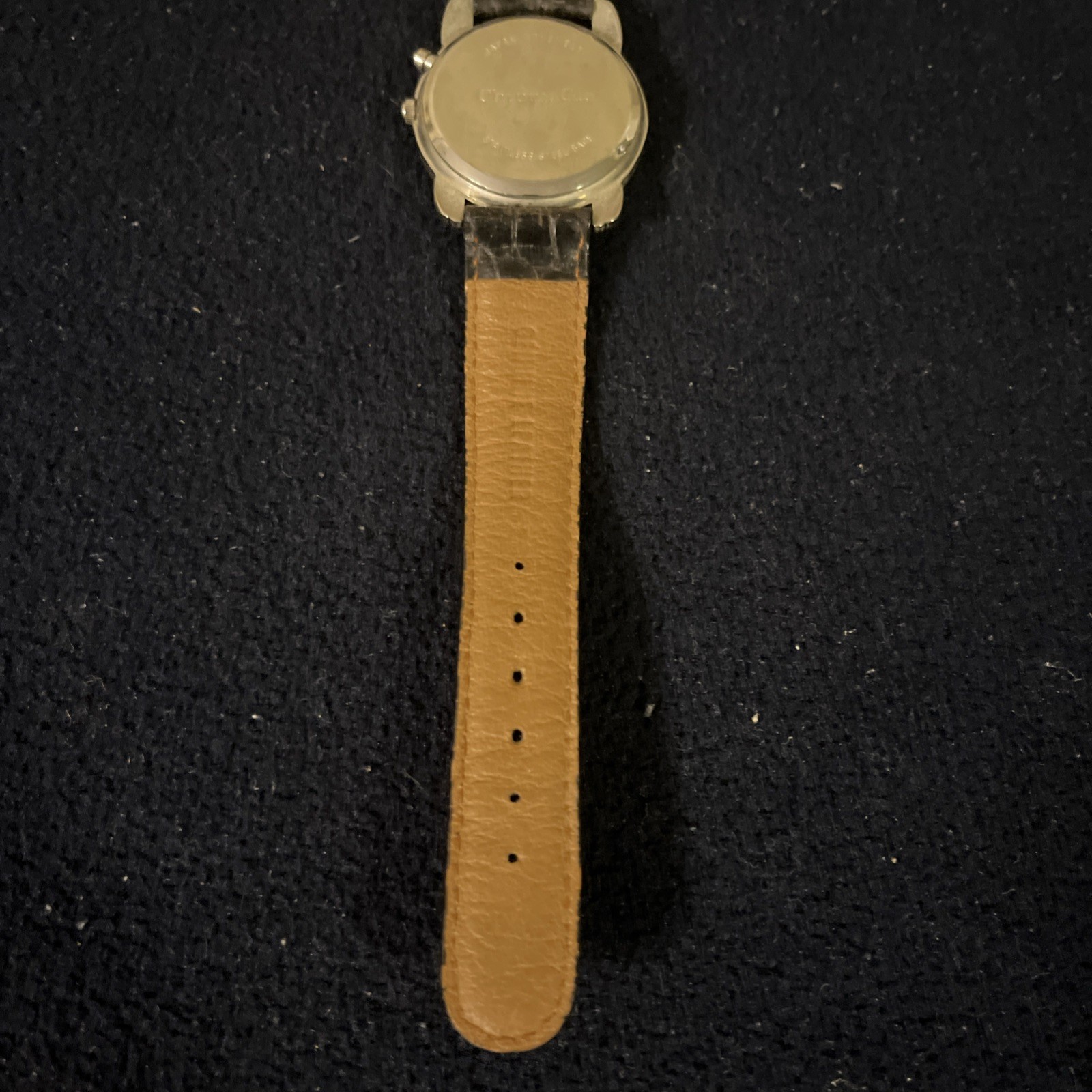 ChromaGlo Watch – Used – Round Face – Blk Leather Alligator Band – Battery Dead