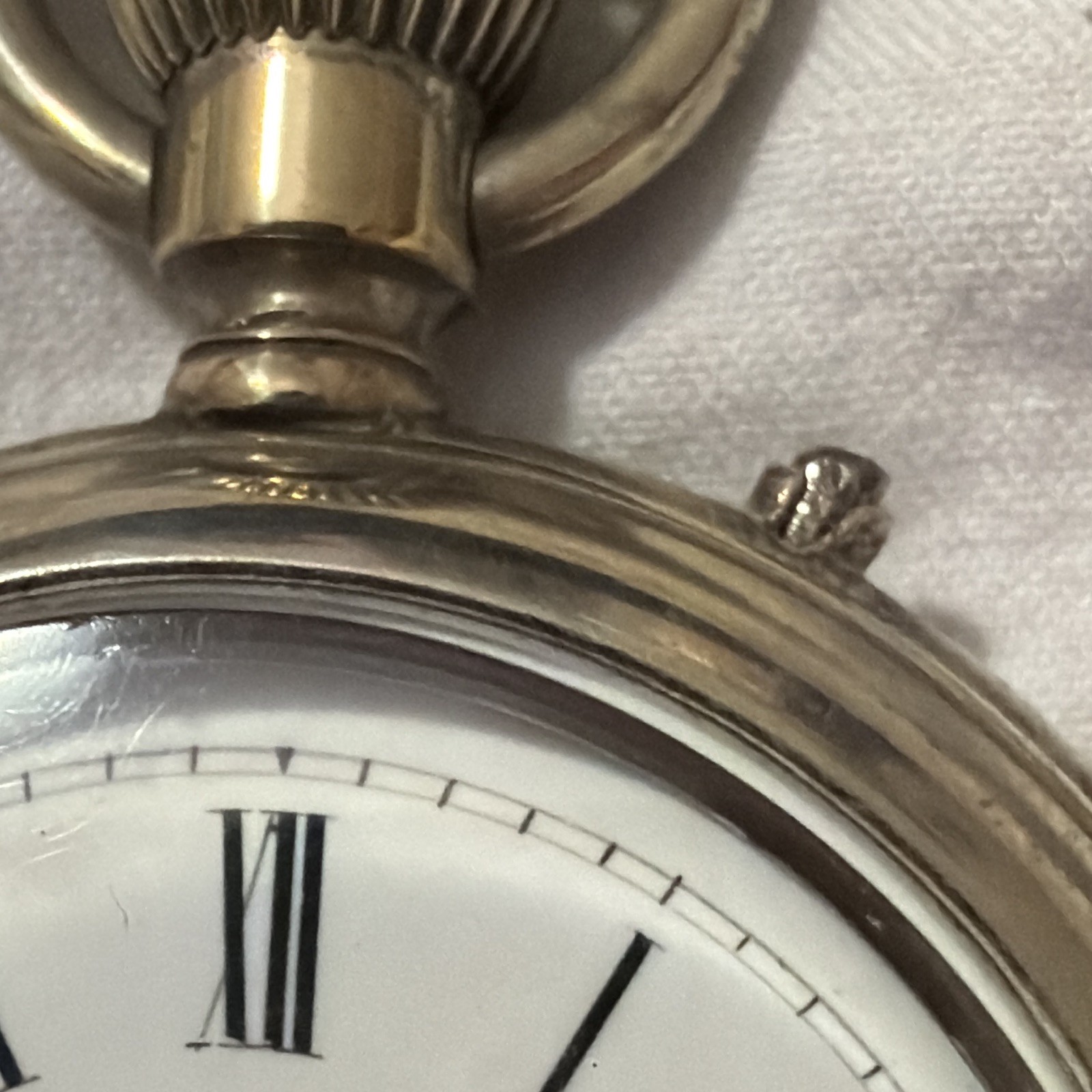 Roskopf Silver Open Face Pocket Watch White Roman Dial Manual Cylinder 1870s