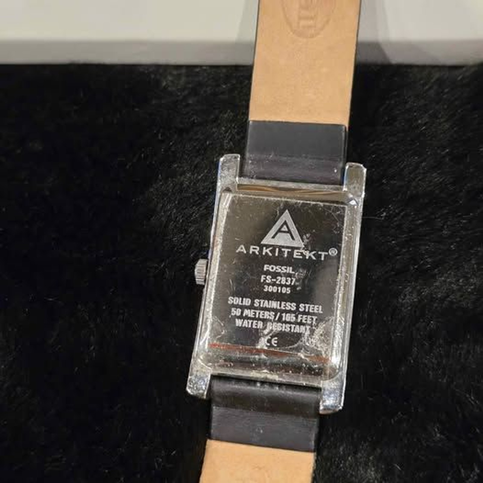 Vintage Fossil Arkitekt Tank watch. Still has a tag on it!