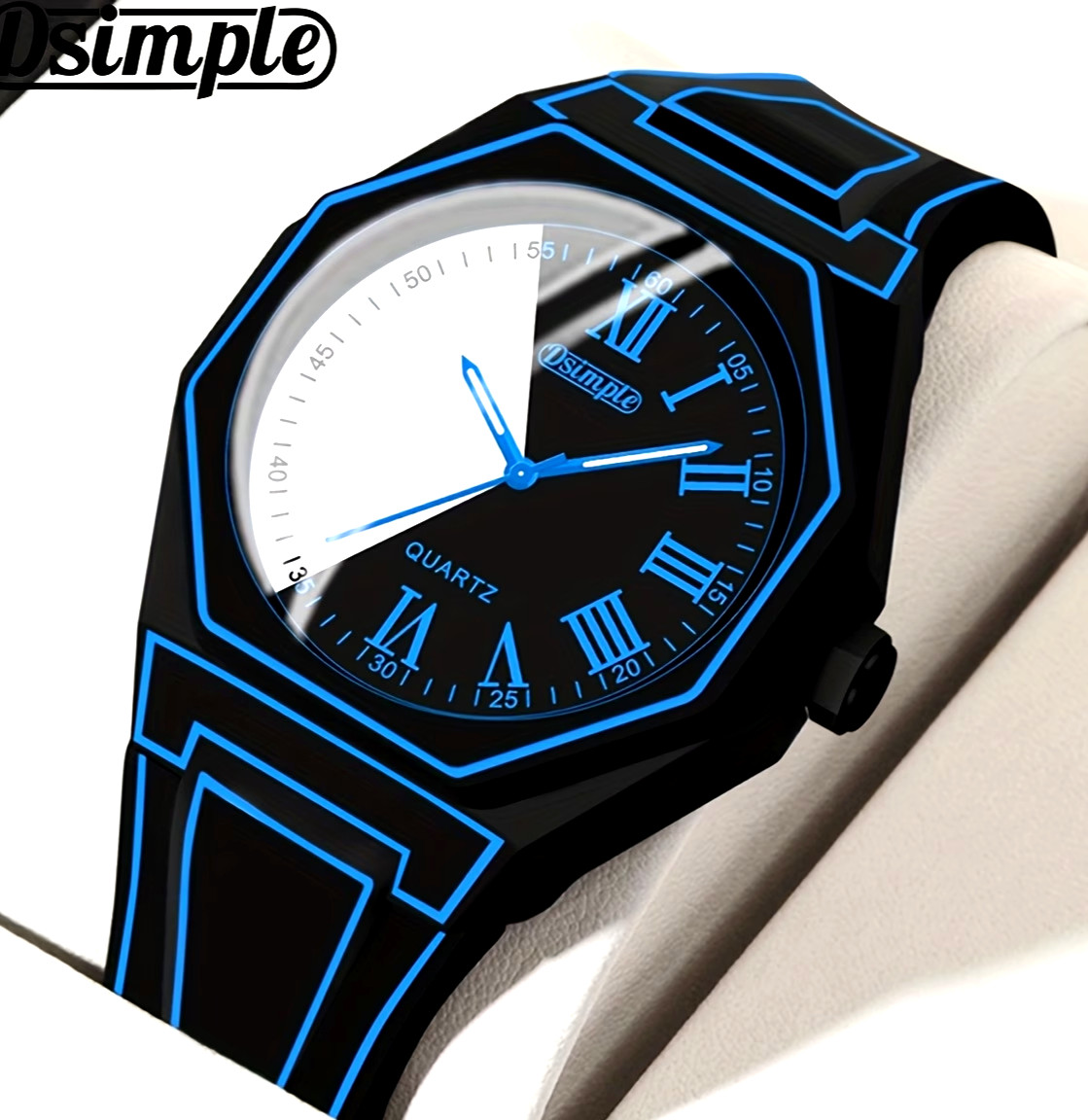 Cool Fashion Geometric Patterns Modern  Unisex Watch Silicone Strap Gift New