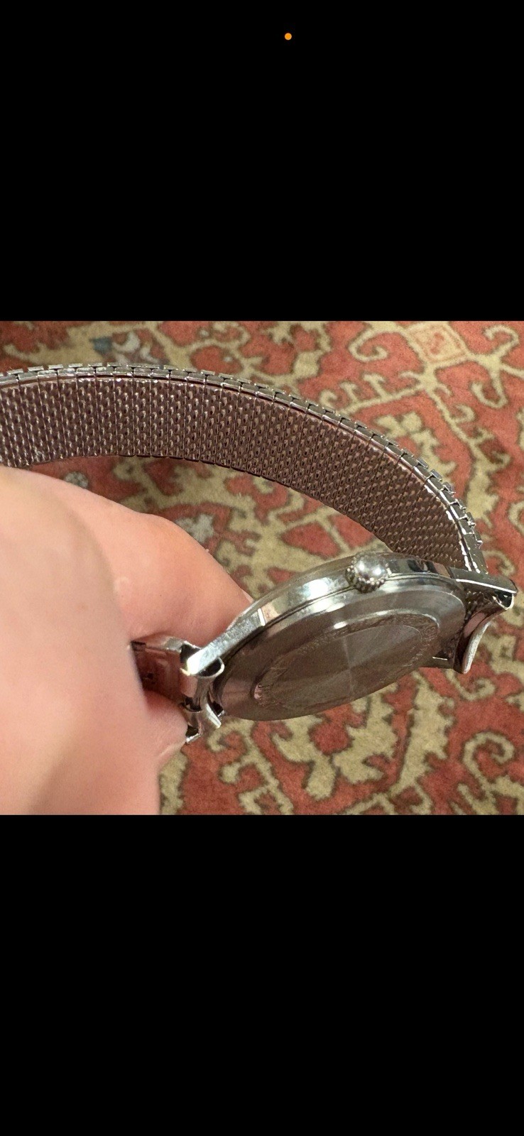 Bulova Surf King Watch linen dial ~keeps great time~32 mm 17j 11AL 10kt GF band
