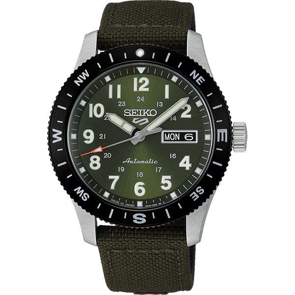 SEIKO 5 Sports HDB008J Field Automatic Khaki Green Dial Nylon Band Compass Bezel