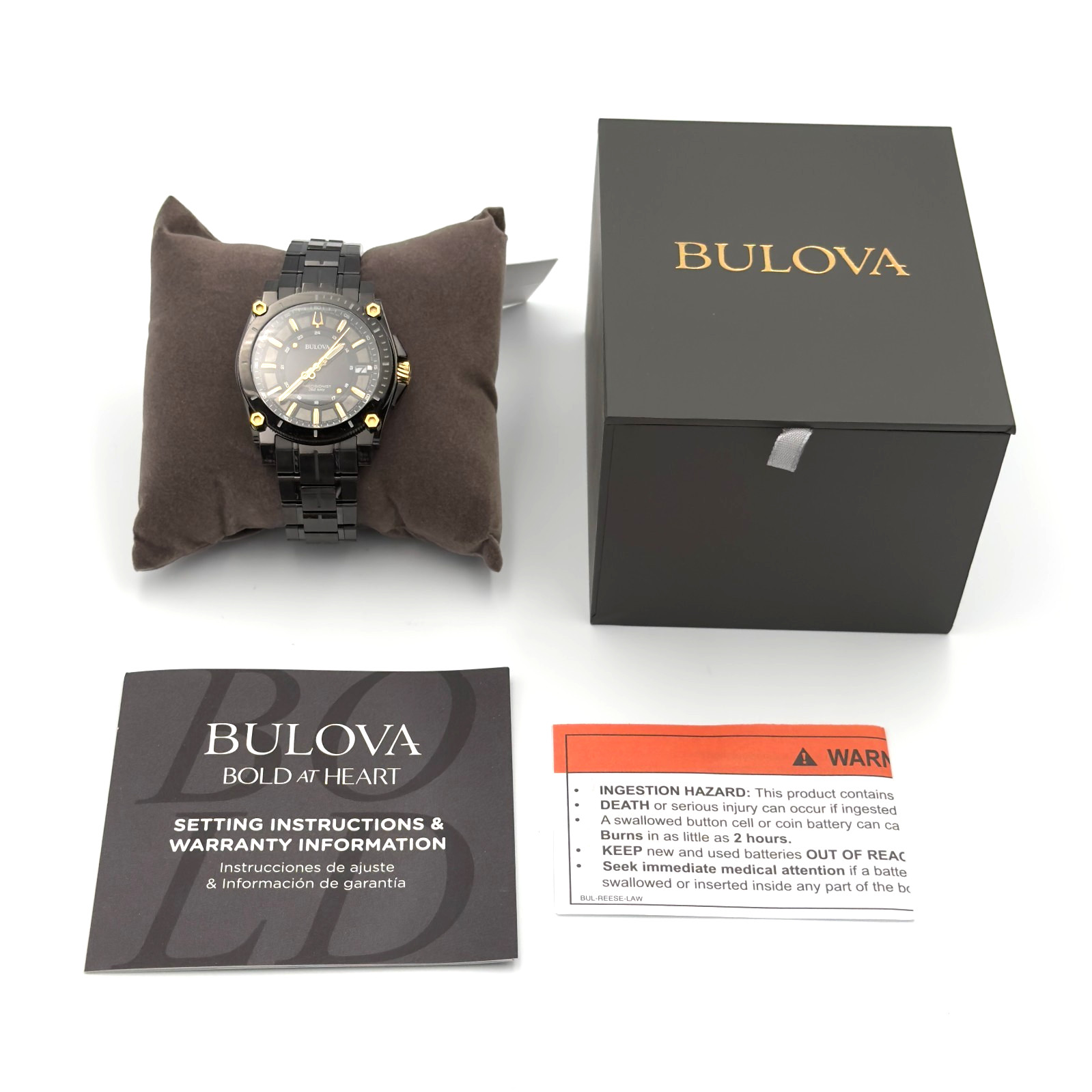 Bulova 98B408 Icon Precisionist Black IP 40mm Watch New