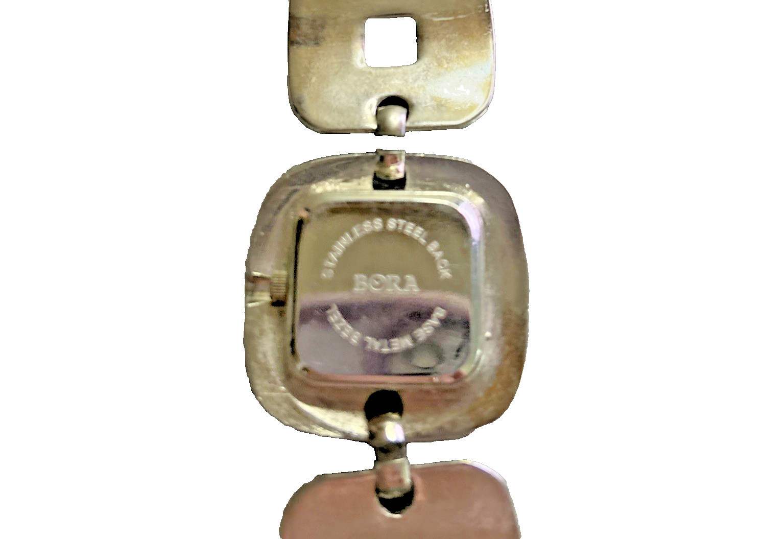 Bora Women’s 7” Square Link Watch Cream/Ivory New Battery