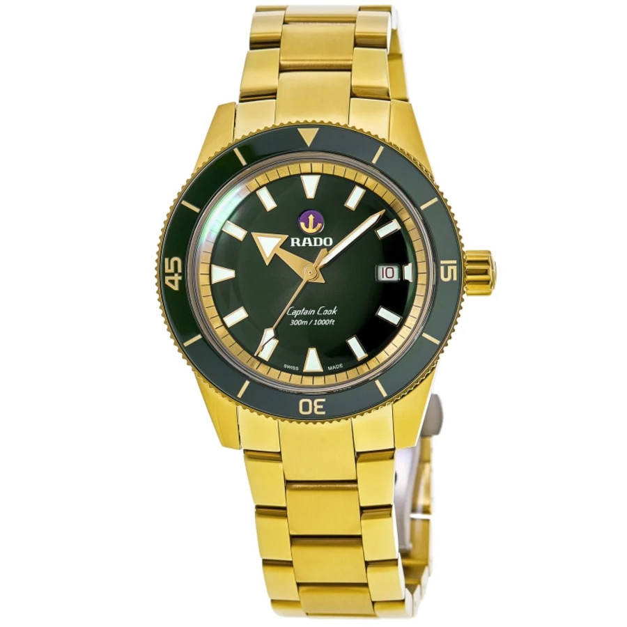 New Rado Captain Cook Automatic Green Dial Yellow Gold Men’s Watch R32136323