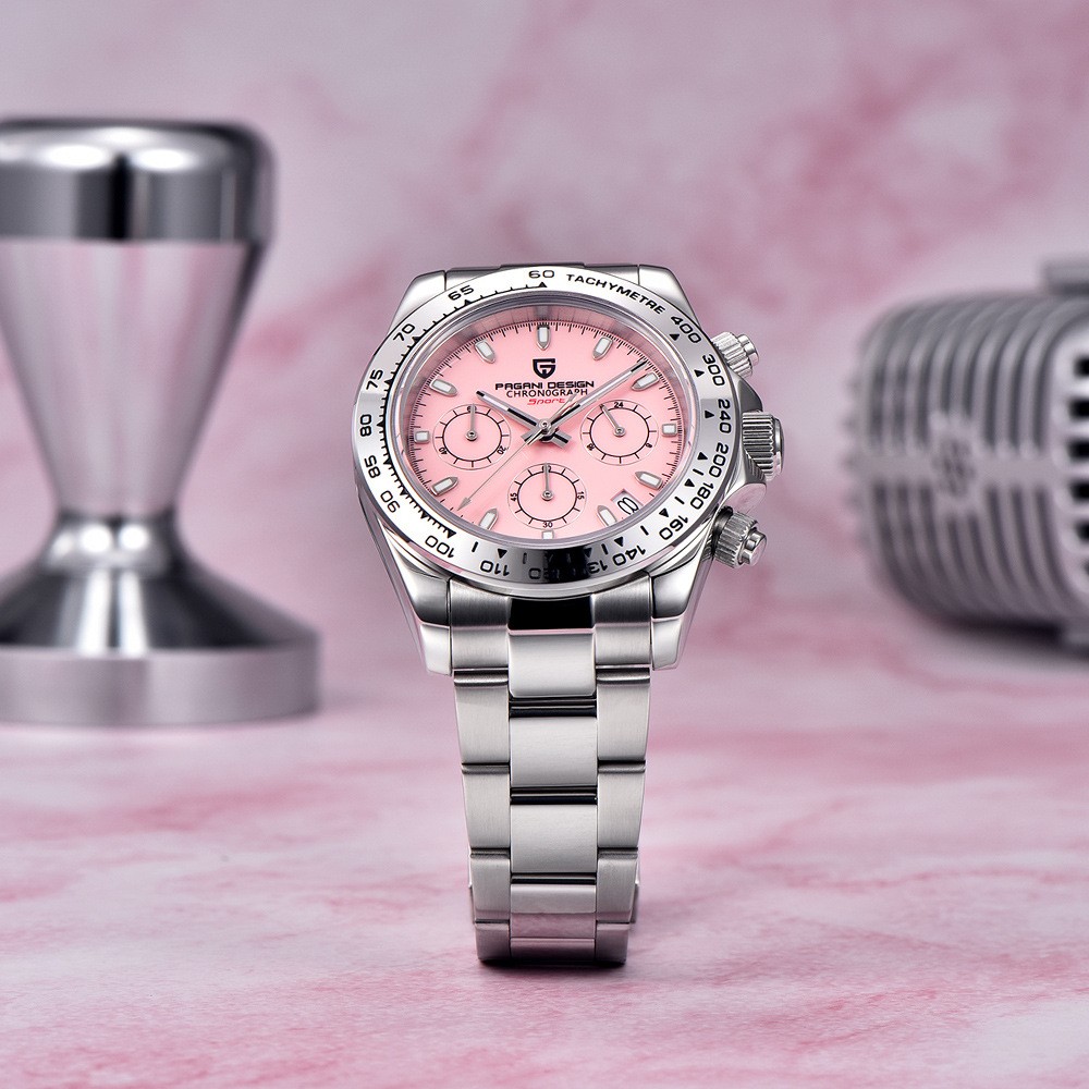 PAGANI DESIGN 40MM Men’s Chronograph Quartz Watch Date Stainless Steel Bracelet