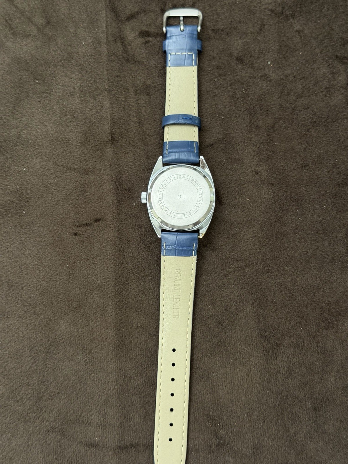 Holiday De Luxe Men’s Manual Wind Day/Date Antimagnetic 17J Gray Dial Blue