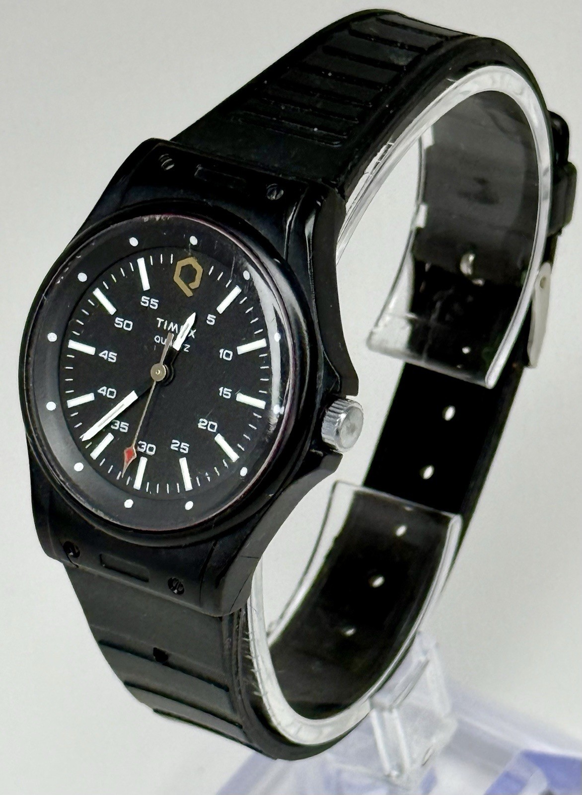 Vintage 1979 Timex Black Max Sport Quartz M Cell Wrist Watch 33mm Philippines