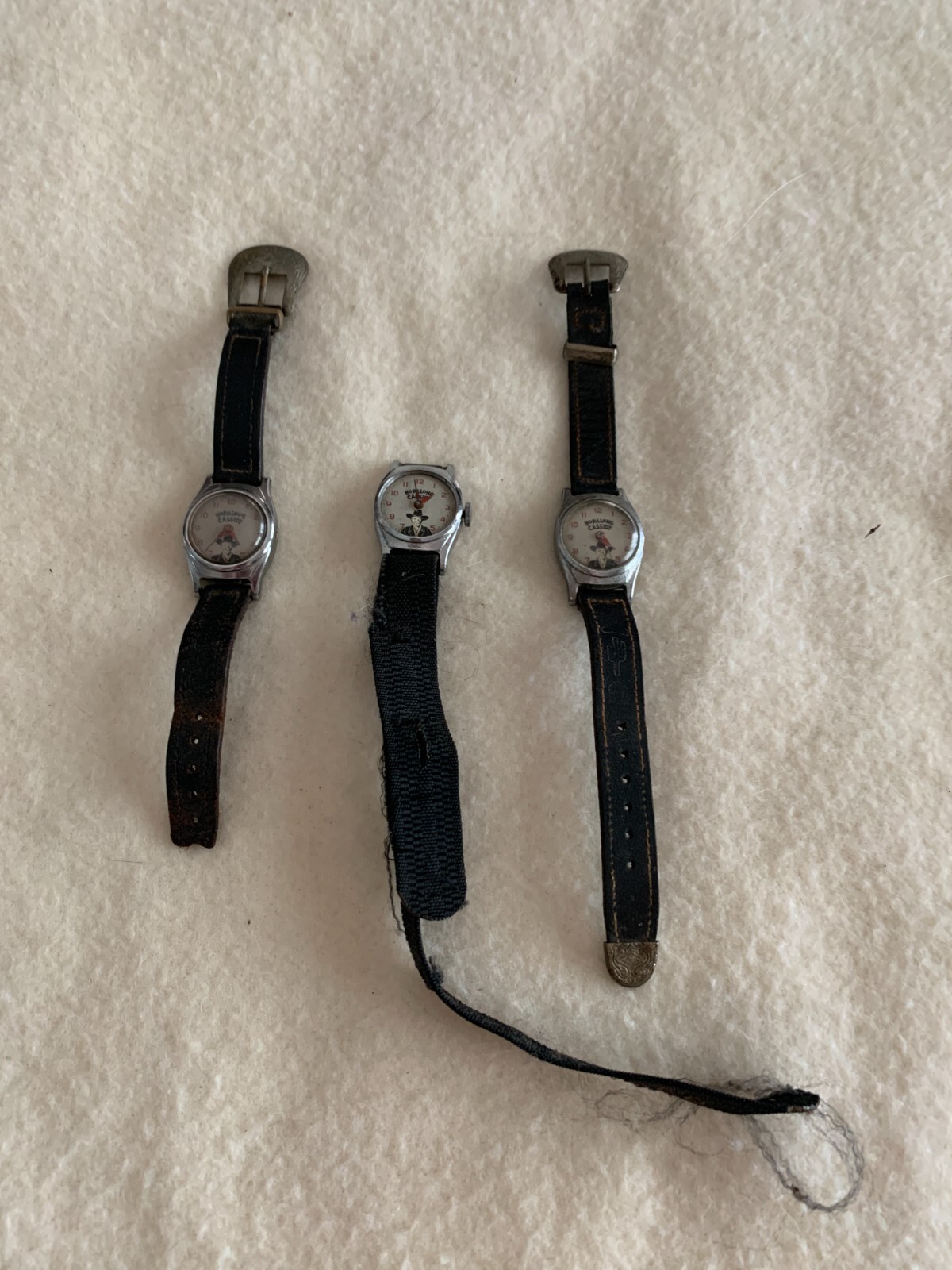 3 Vintage HOPALONG Hop a Long US Time CASSIDY WRIST WATCH Parts Project