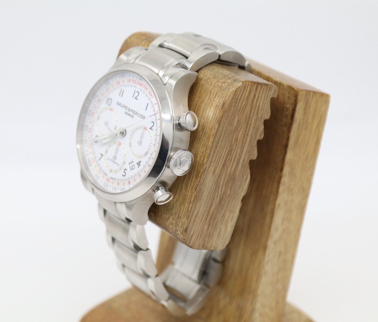 Baume & Mercier Capeland 42mm White Chrono Dial Automatic Watch W/ Box M0A10061