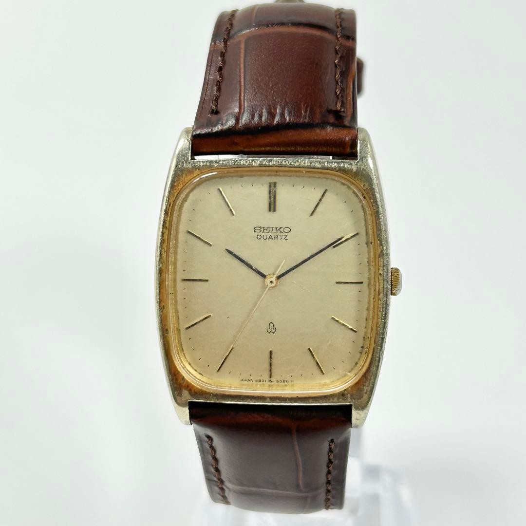 [New Battery & New Strap] SEIKO Quartz Square Tonneau-shaped Men’s Watch