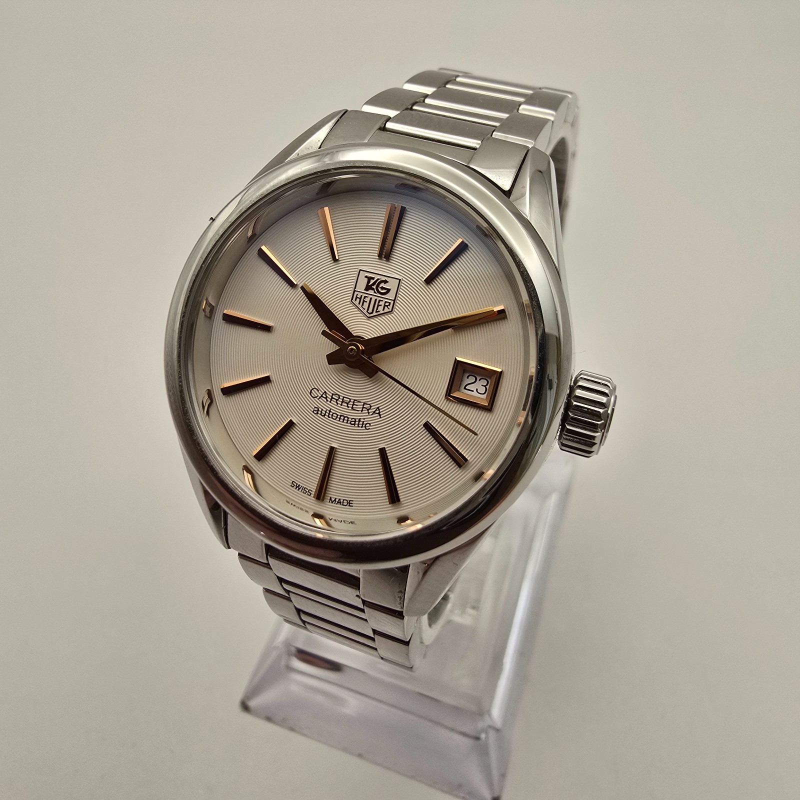 TAG HEUER CARRERA LADIES WATCH WAR24XX-CS STEEL SWISS AUTOMATIC. NEEDS SERVICE.
