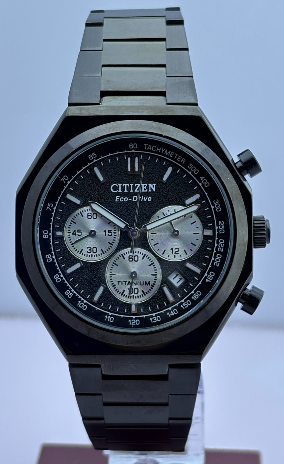 Refurbished Citizen Eco-Drive Chrono Quartz Black Dial Sub-Sec/Date Wristwatch