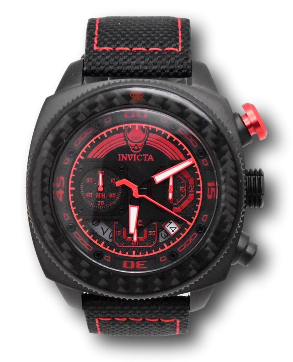 Invicta Hydromax Men’s 48mm Red Carbon Fiber Nylon Chronograph Watch 32194