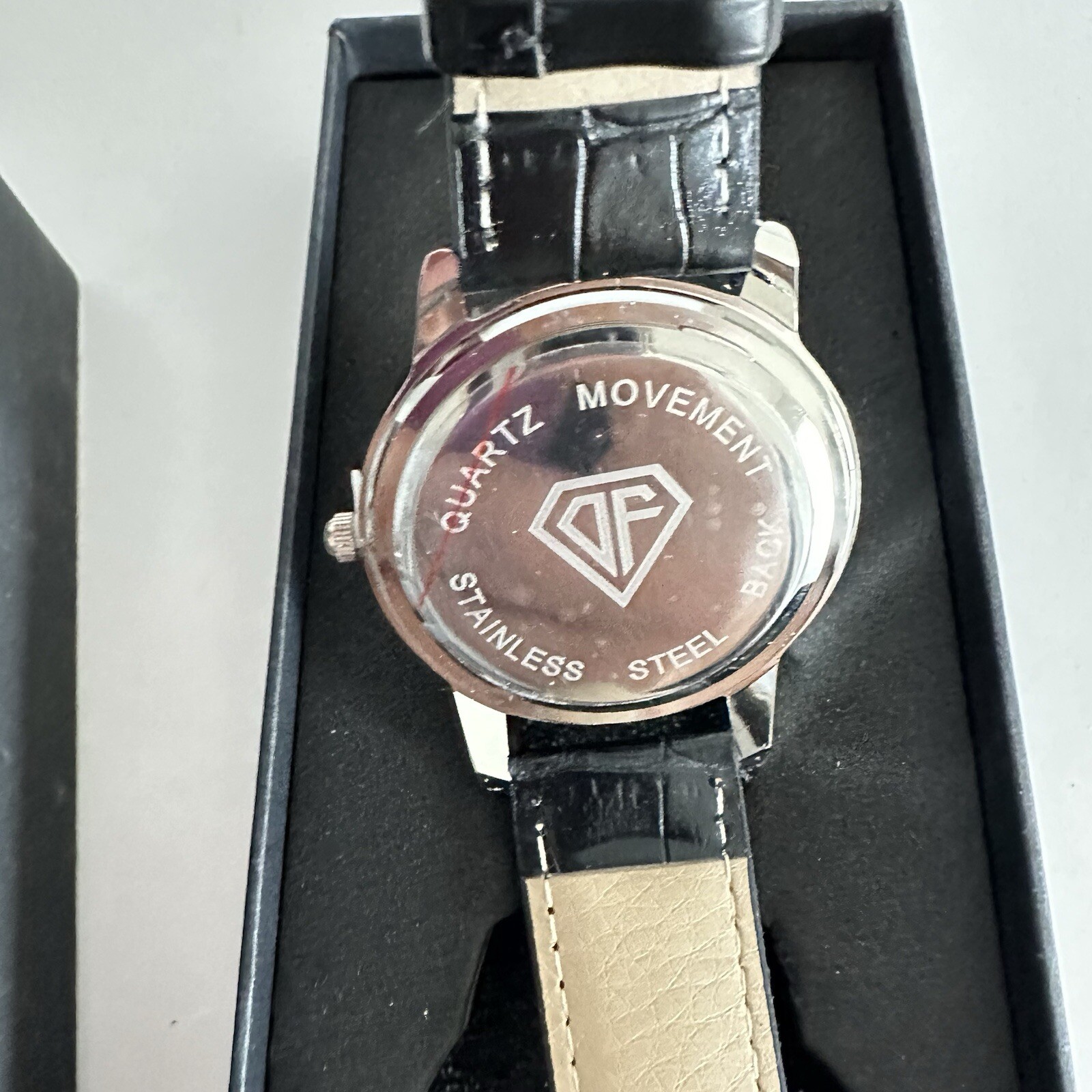 DF Shield Quartz Watch Leather Steel Classy Black Silver Analog Formal Luxury