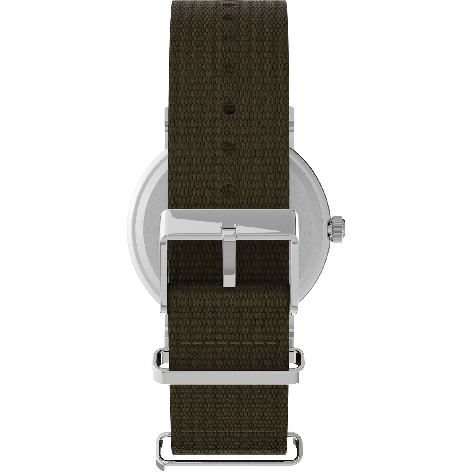Timex Unisex Weekender 38mm Watch – Silver-Tone Case Cream Dial with Olive